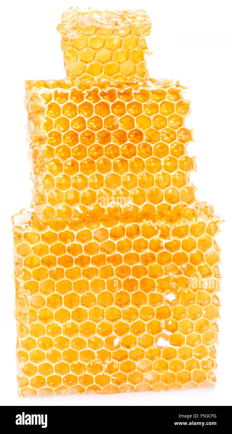 Honeycomb sur un fond blanc. Photo de haute qualité. Banque D'Images