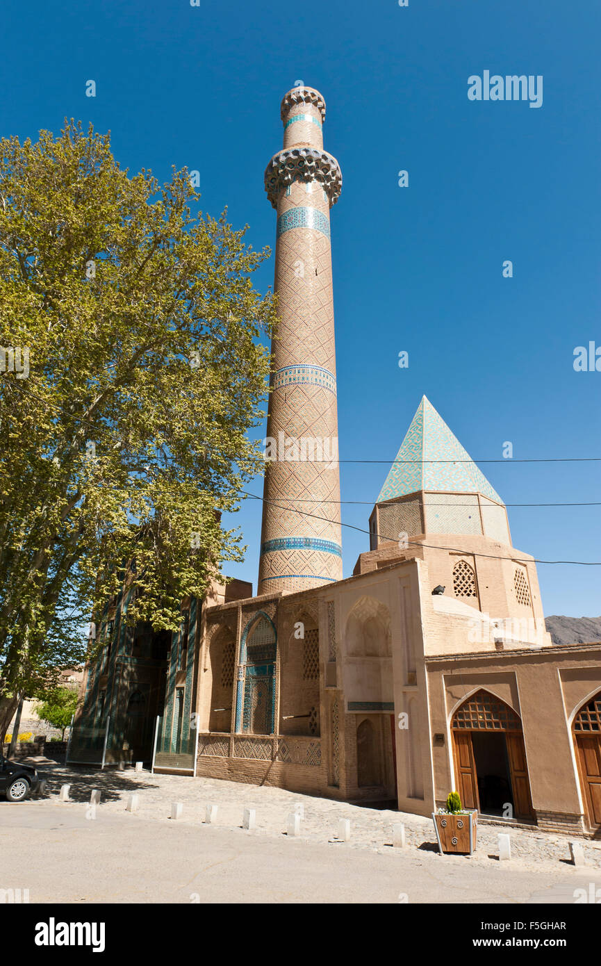 Pèlerinage, minaret, tombeau de Abdossamad, Natanz, Ispahan Province, l'Iran Banque D'Images