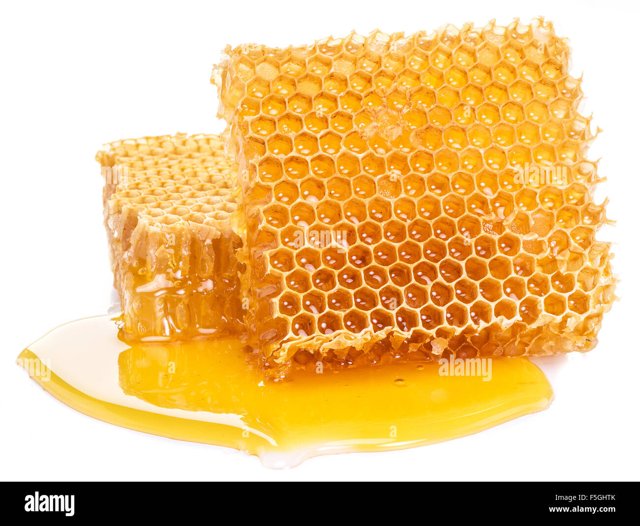 Honeycomb sur un fond blanc. Photo de haute qualité. Banque D'Images