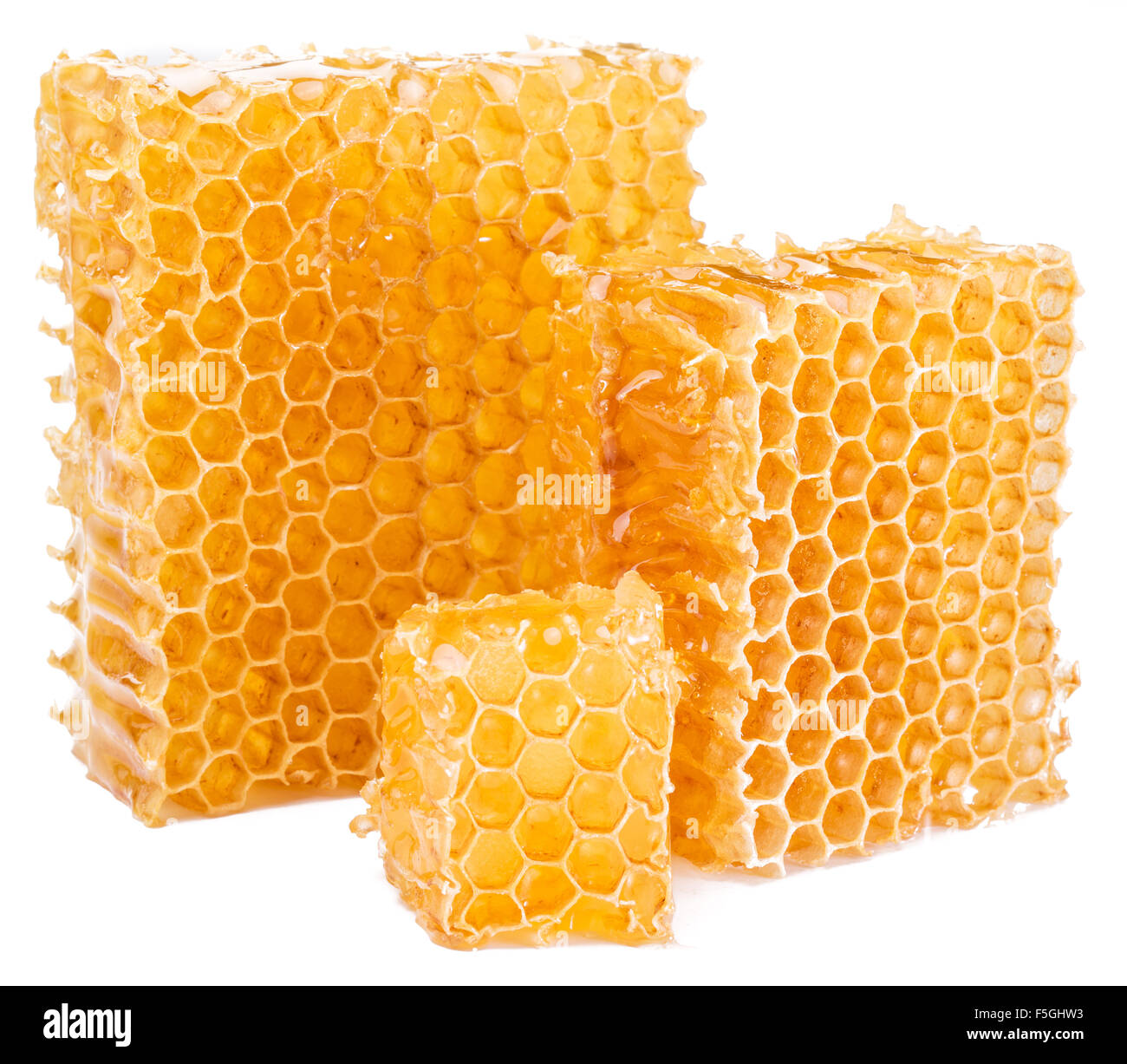 Honeycomb sur un fond blanc. Photo de haute qualité. Banque D'Images