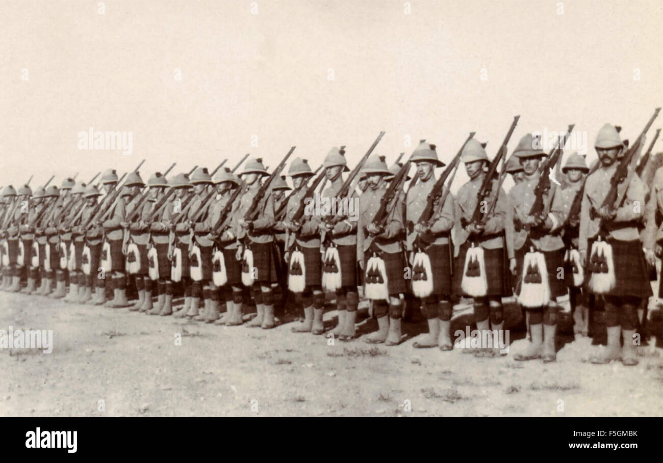 Soldats coloniaux écossais , Inde Banque D'Images