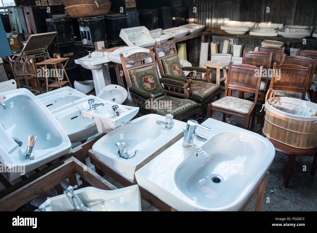 Puits puits.Remise en état,cour,recyclage,Somerset,,, Banque D'Images