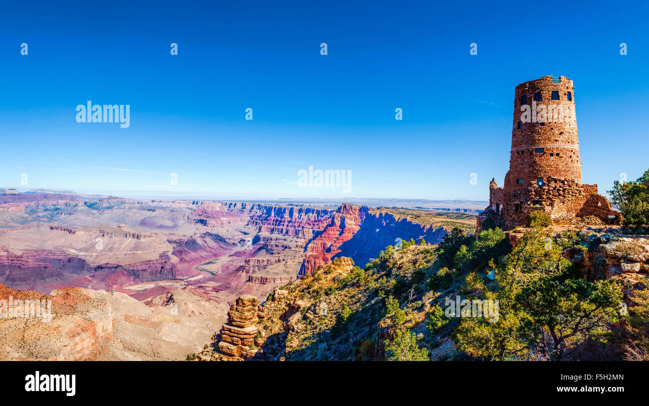 Grand Canyon Desert View Watchtower, Arizona, USA. Banque D'Images Grand Canyon Desert View Watchtower, Arizona, USA. Banque D'Images