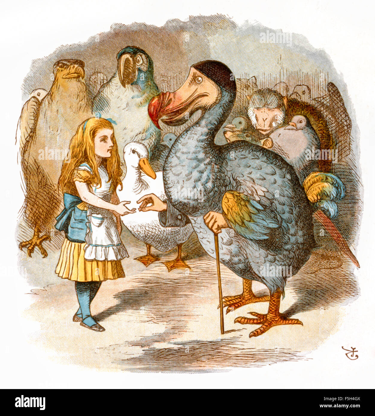L'Caucus-Race, Alice mains sur son dé élégant au dodo, de 'la pépinière "Alice'', une adaptation de raccourci "Alice's Adventures in Wonderland" visant à moins de 5 ans écrit par Lewis Carroll (1832-1898) lui-même. Cette édition contient 20 illustrations sélectionnées par Sir John Tenniel (1820-1914) à partir de l'ouvrage original qui ont été agrandies et colorés par Emily Gertrude Thomson (1850-1929). Voir la description pour plus d'informations. Banque D'Images