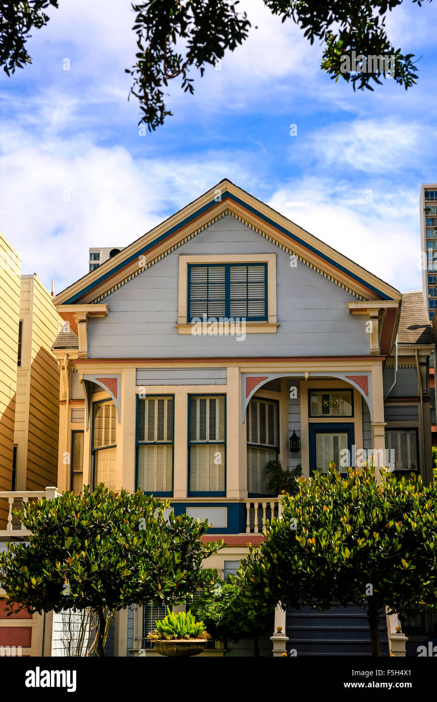 Maison typique du début du xxe siècle à San Francisco CA Banque D'Images