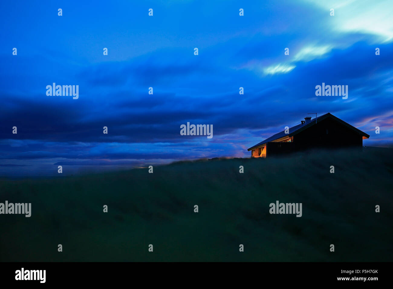 Maison en bois près de l'Islande, Sudarkrokur Banque D'Images