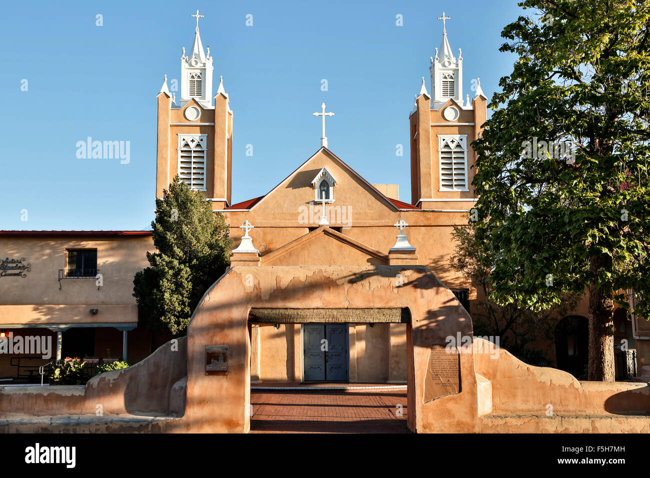 L'église San Felipe de Neri, Vieille Ville, Albuquerque, Nouveau Mexique USA Banque D'Images
