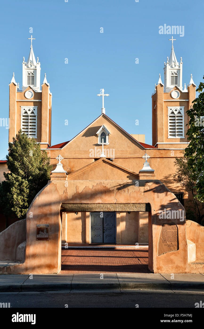L'église San Felipe de Neri, Vieille Ville, Albuquerque, Nouveau Mexique USA Banque D'Images