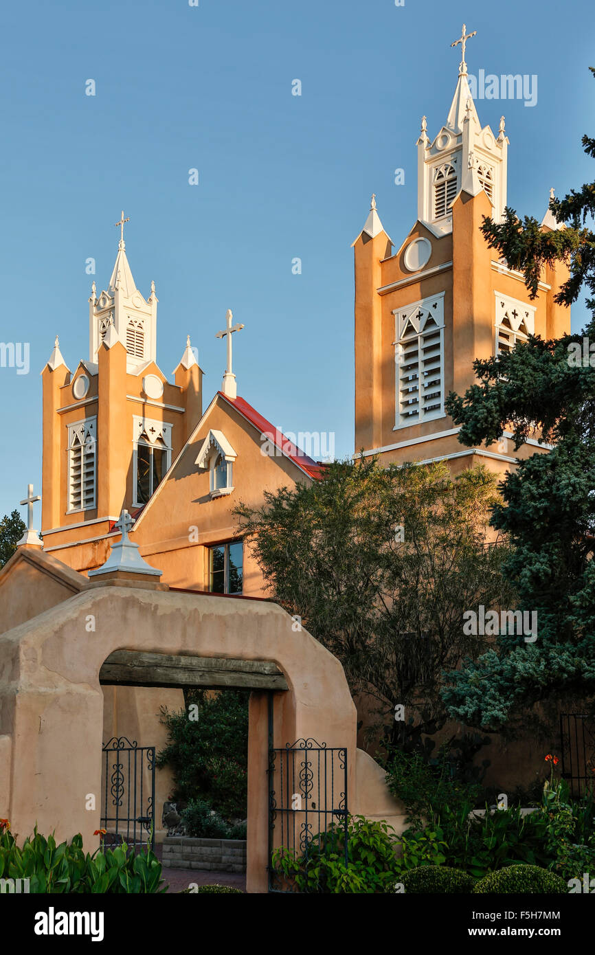 L'église San Felipe de Neri, Vieille Ville, Albuquerque, Nouveau Mexique USA Banque D'Images