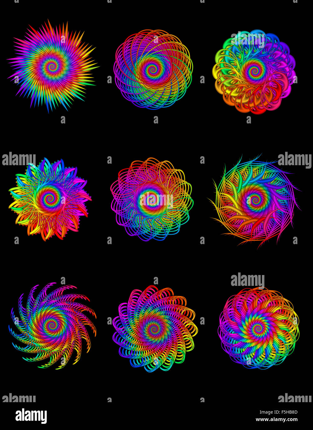 Belle Spirale Arc-en-ciel psychédélique Banque D'Images