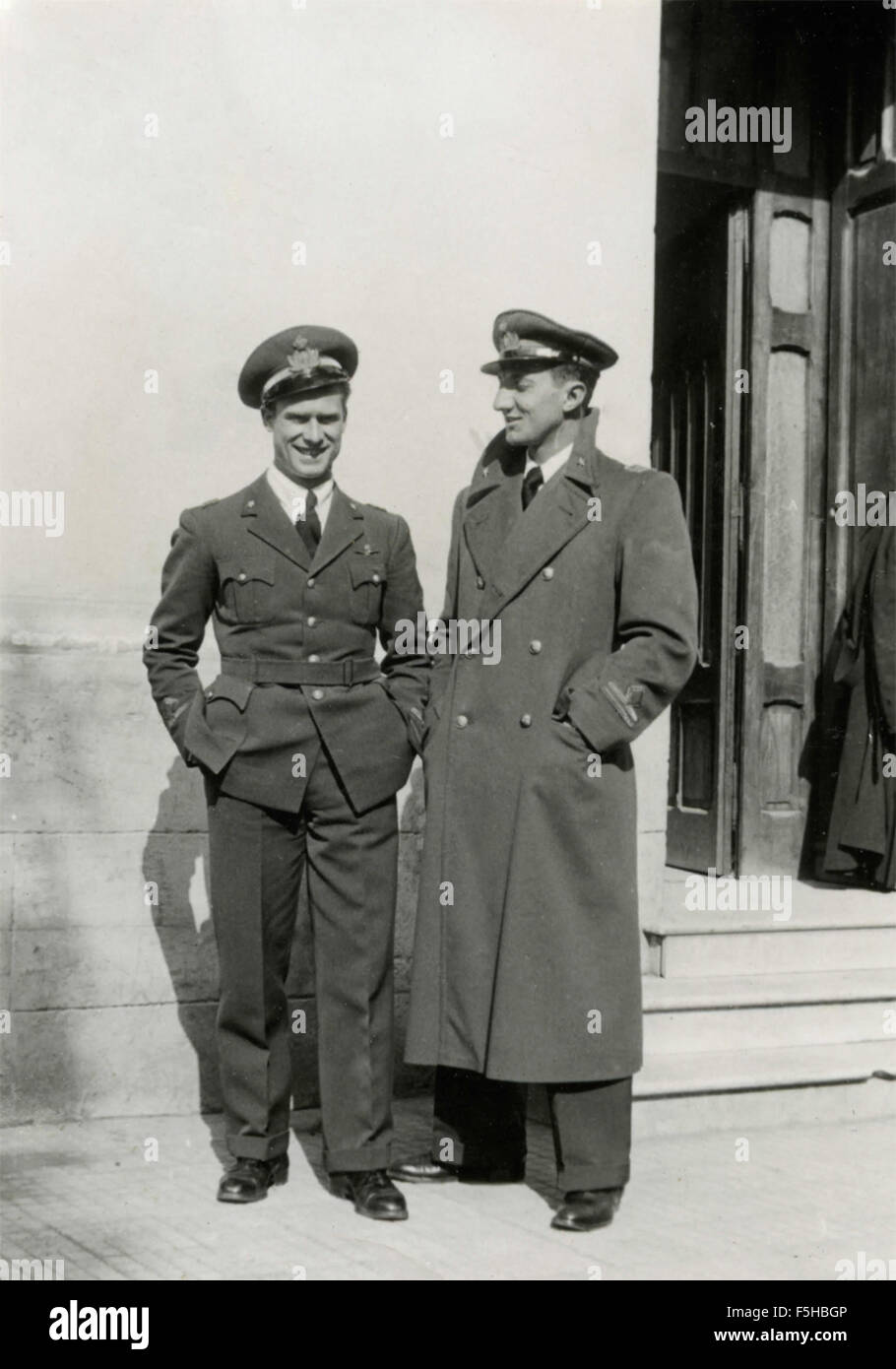 Deux soldats de la Royal Air Force, Italie Banque D'Images