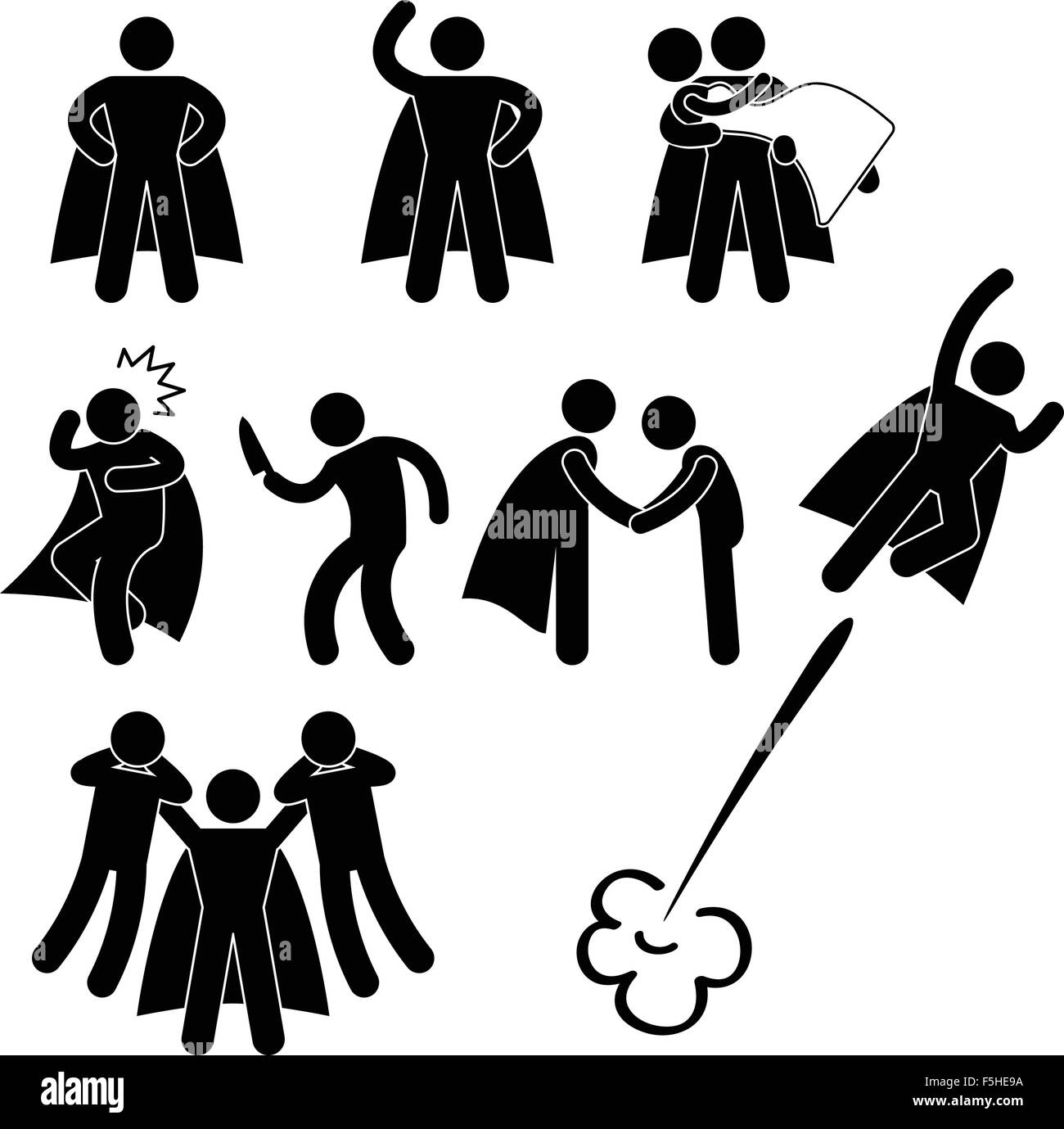 Héros super-héros sauvetage aident à protéger l'icône Fly Girl Pictogramme signe Symbole Illustration de Vecteur