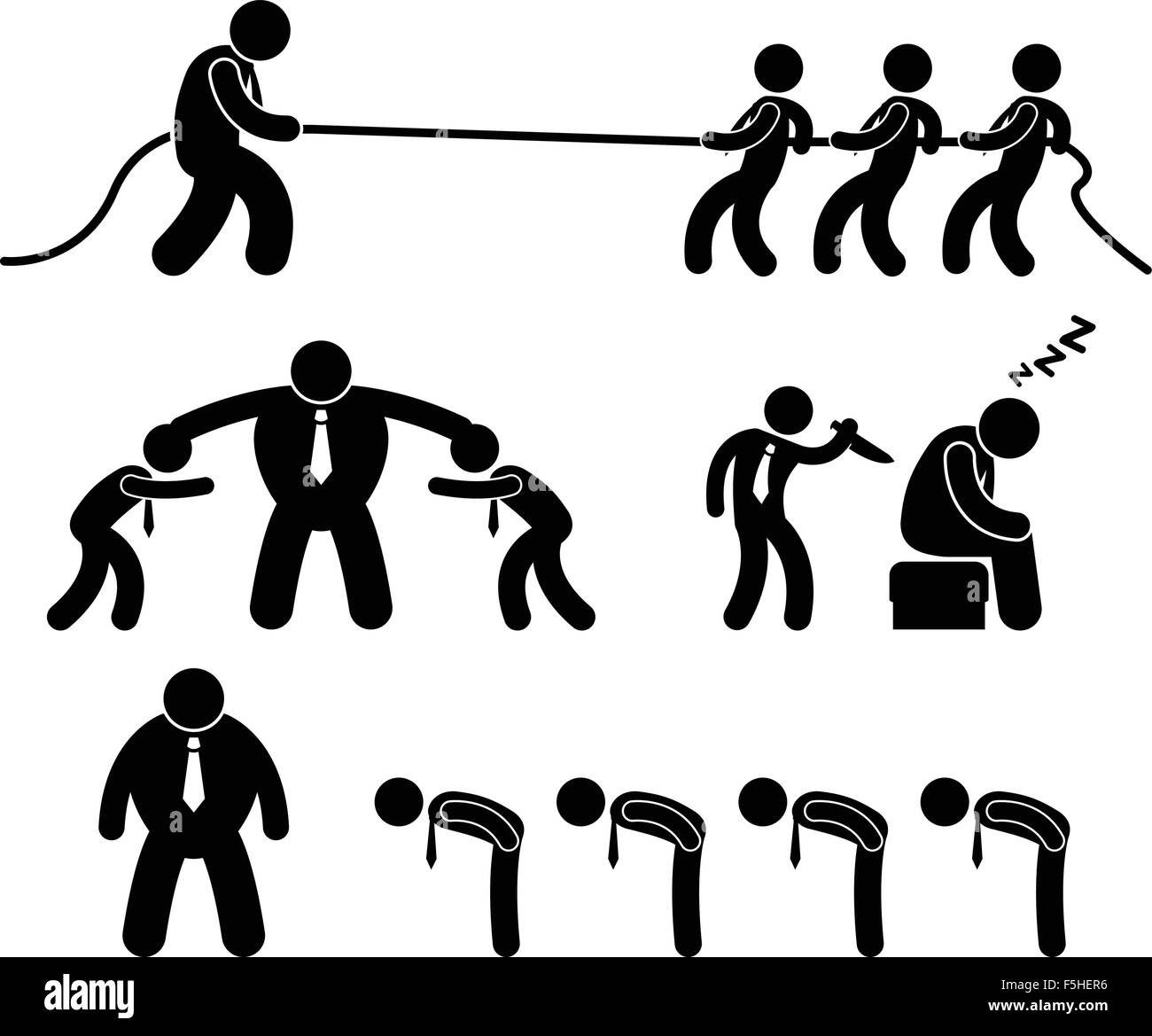 Travailleur salarié d'entreprise en situation de travail Bureau Pictogramme Icône Illustration de Vecteur