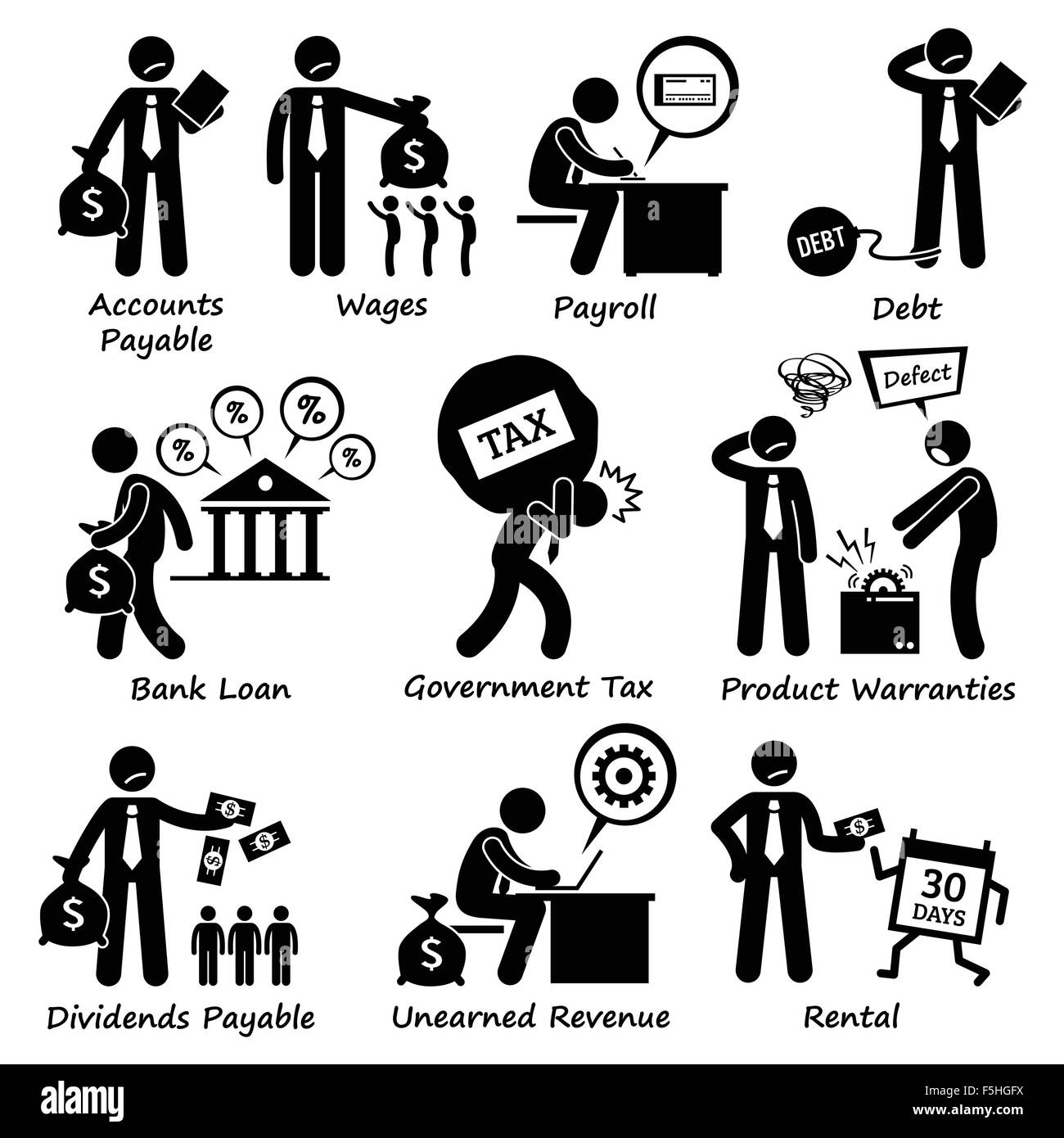 La responsabilité de l'entreprise les pictogrammes Illustration de Vecteur