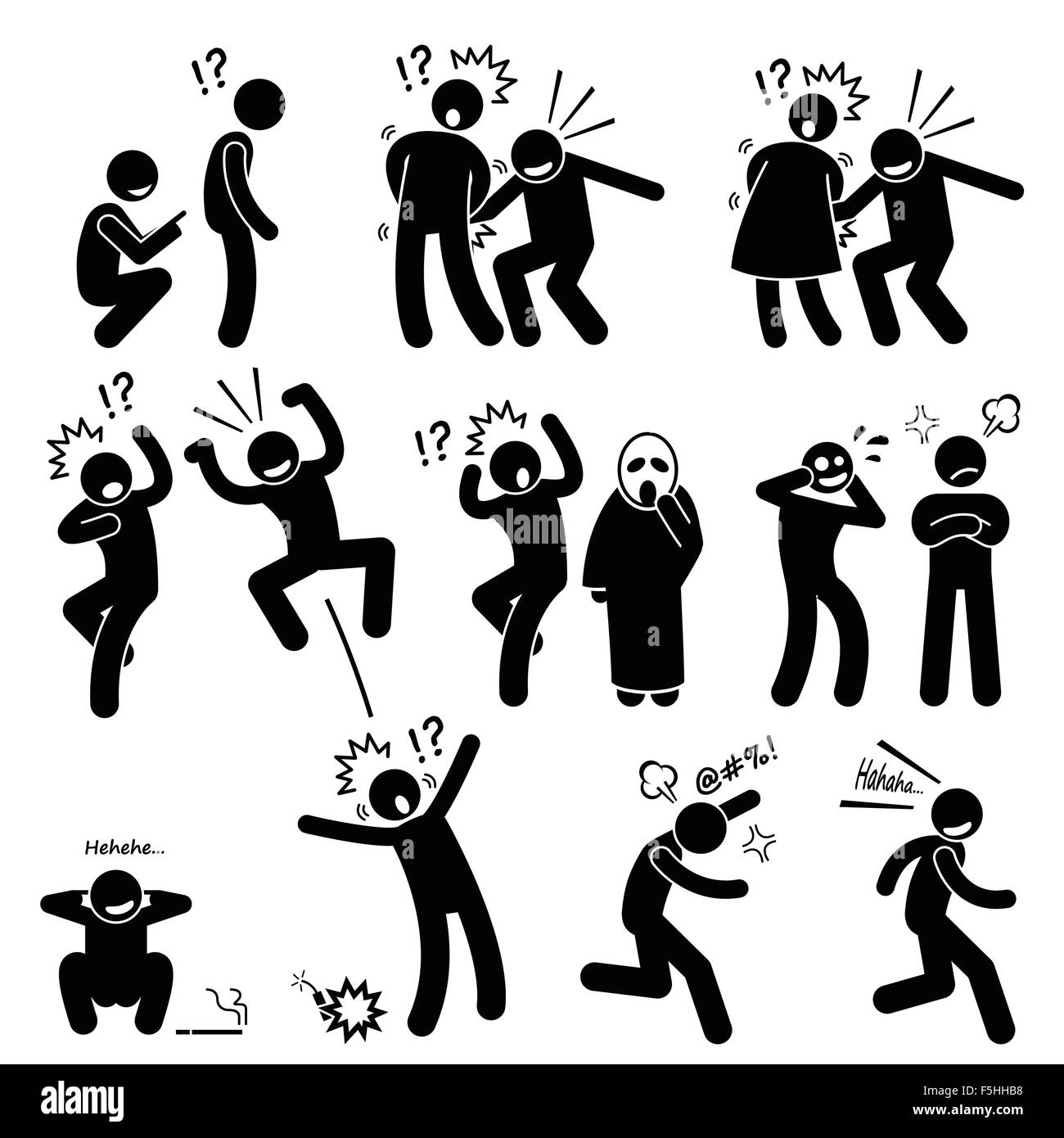 Funny People Farce Actions Ludiques Stick Figure Ic nes Pictogramme 
