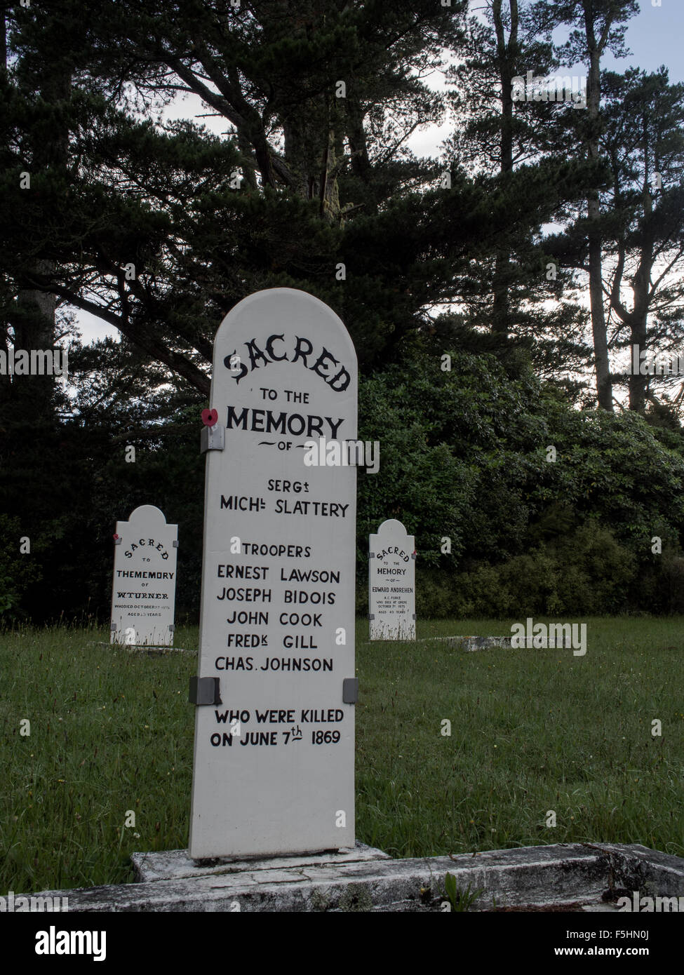 Tombes de Soldats, Opepe, Taupo, Nouvelle-Zélande Banque D'Images