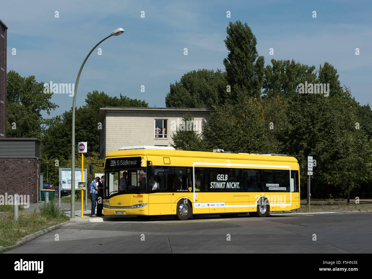 Berlin, Allemagne, E-Bus BVG Solaris Urbino 12 voitures électriques en 1686 Banque D'Images