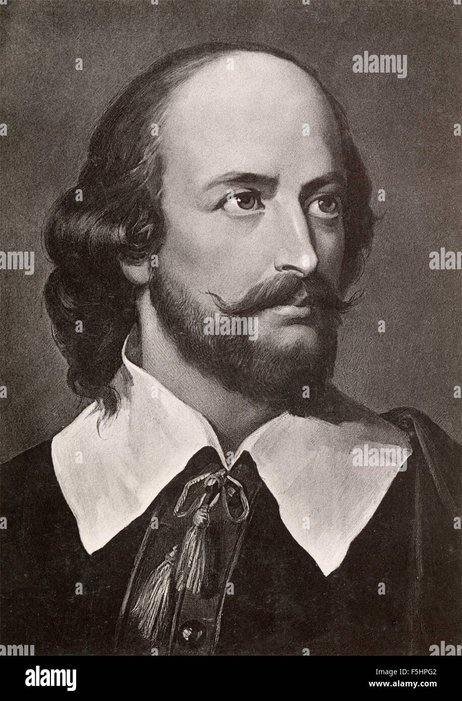 Portrait du poète et dramaturge anglais William Shakespeare Banque D'Images