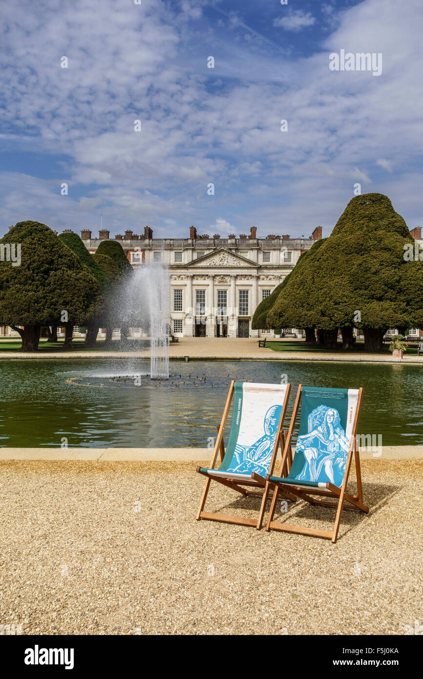 La grande fontaine Jardin, Hampton Court Palace, Richimond upon Thames, Surrey, UK Banque D'Images