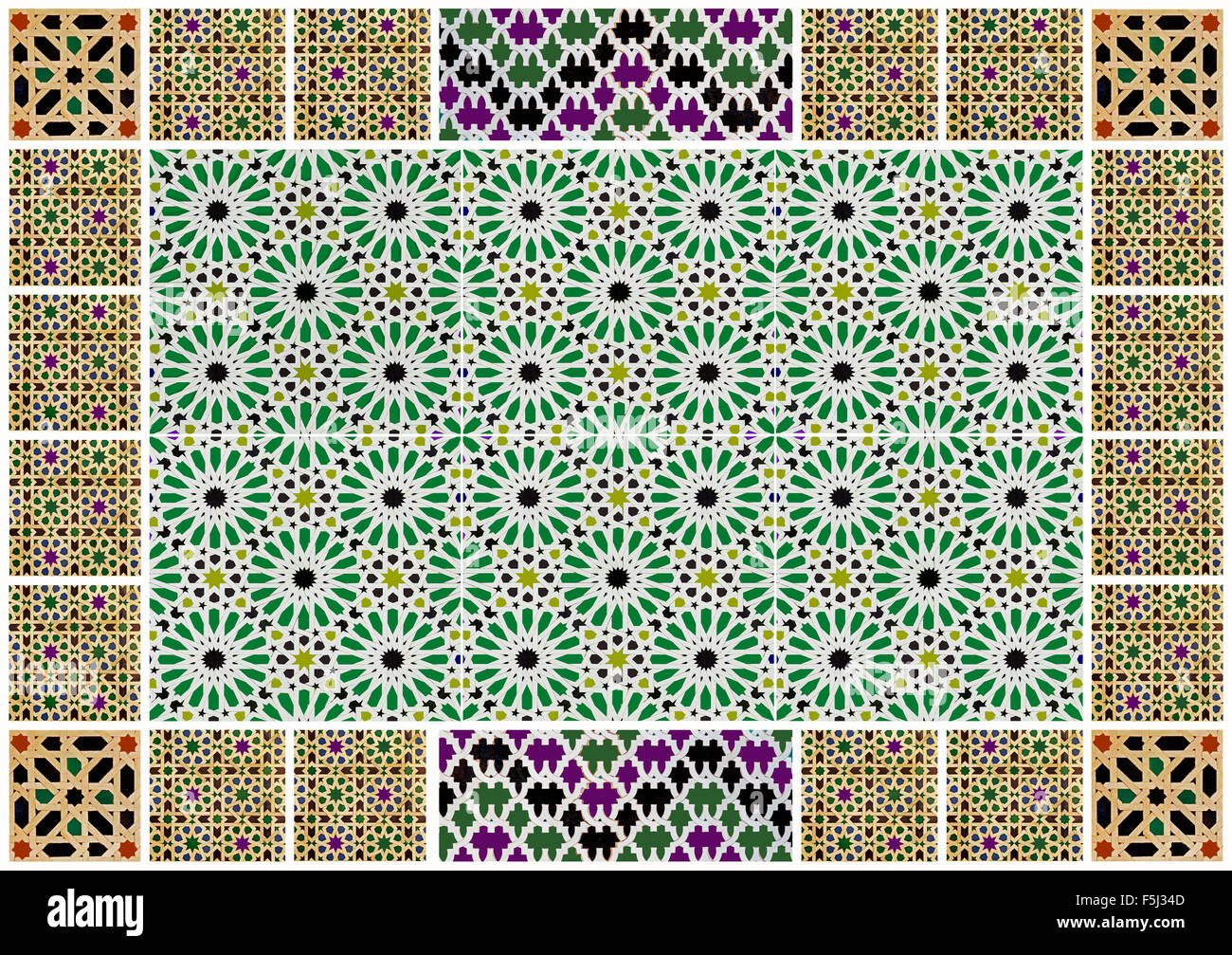 Mauresque Patterns Tuiles tuile mauresque Banque de photographies et d’images à haute ...