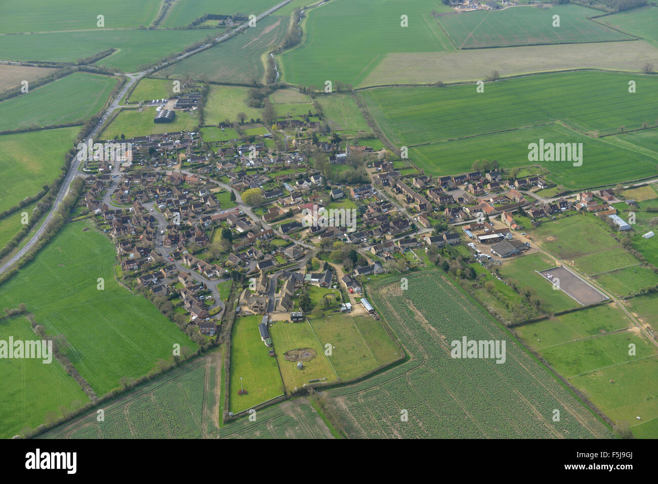 Une vue aérienne du village de Carlby Lincolnshire Du Sud Banque D'Images