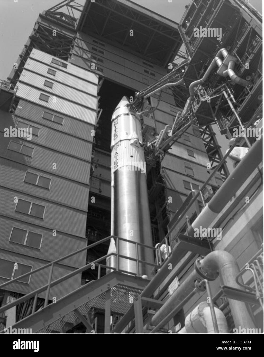 Négatif de la collection Atlas Negative, montrant les détails techniques et les phases d'essai du programme de missiles Atlas. Banque D'Images