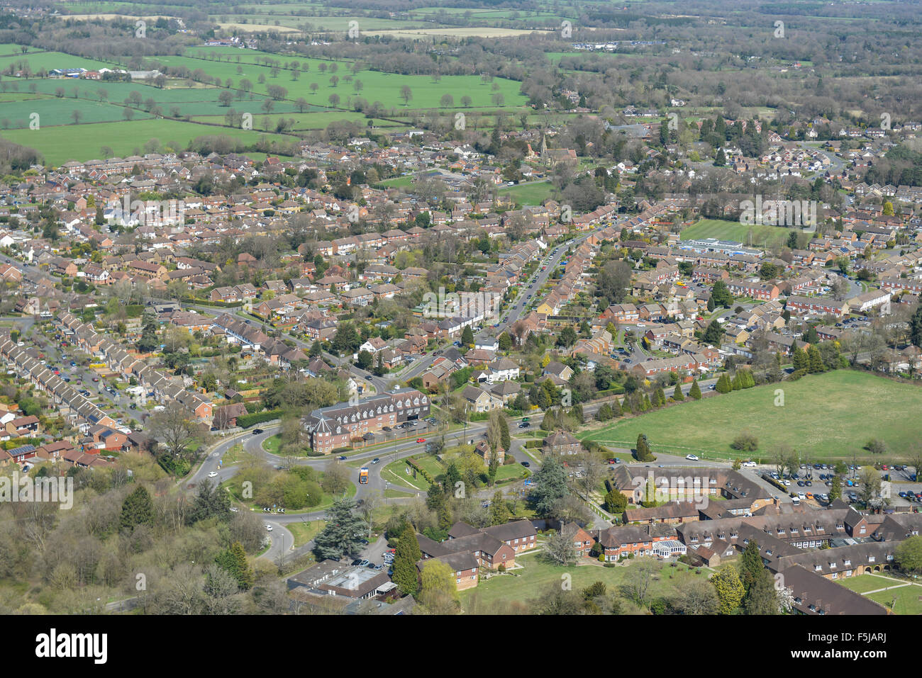 Une vue aérienne du village de Cophthorne West Sussex Banque D'Images
