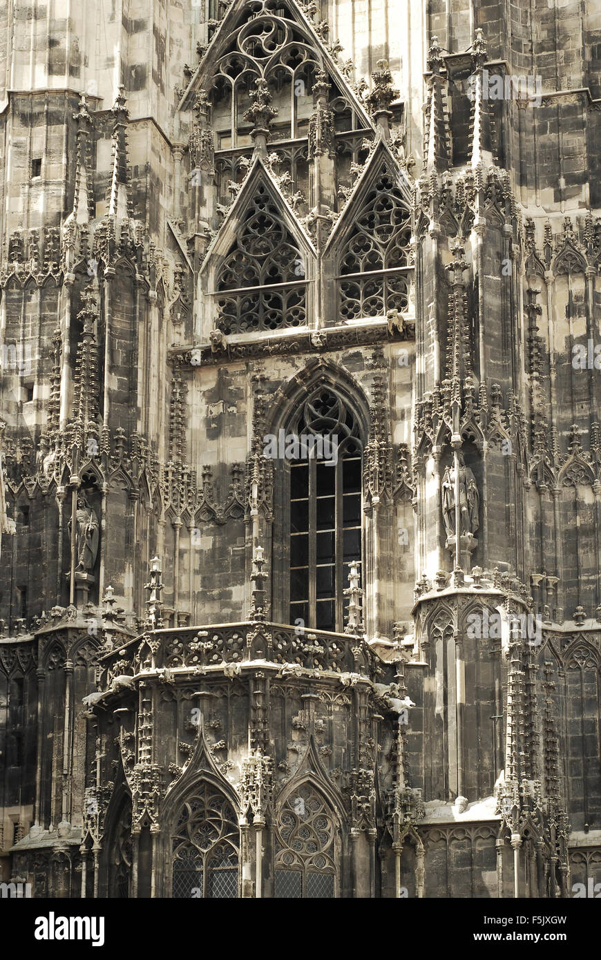 La cathédrale Saint-Étienne de Vienne en détail l'architecture Banque D'Images