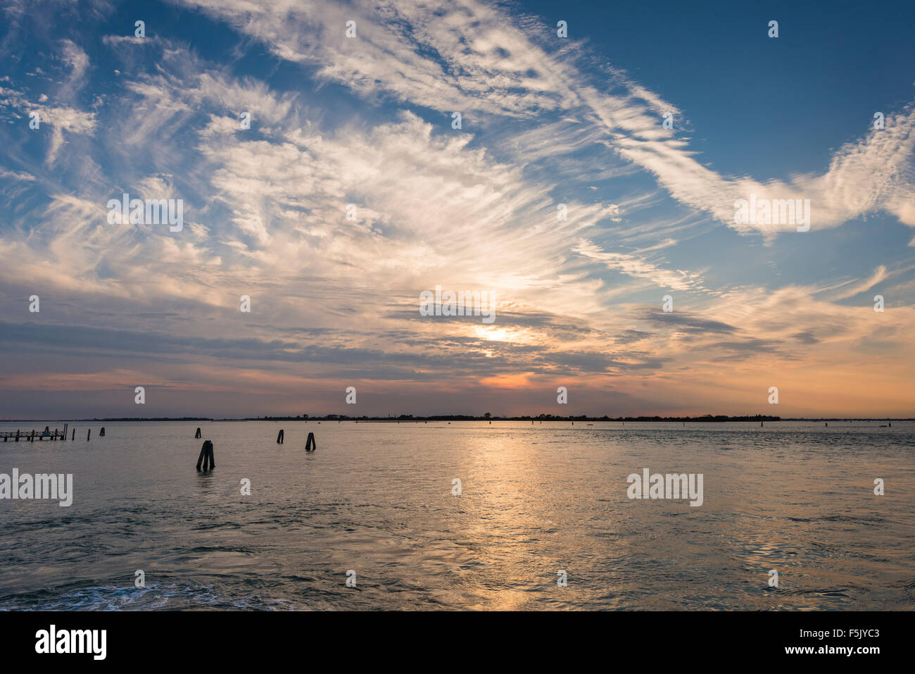 L'humeur du soir, lagune, Venise, Vénétie, Italie Banque D'Images