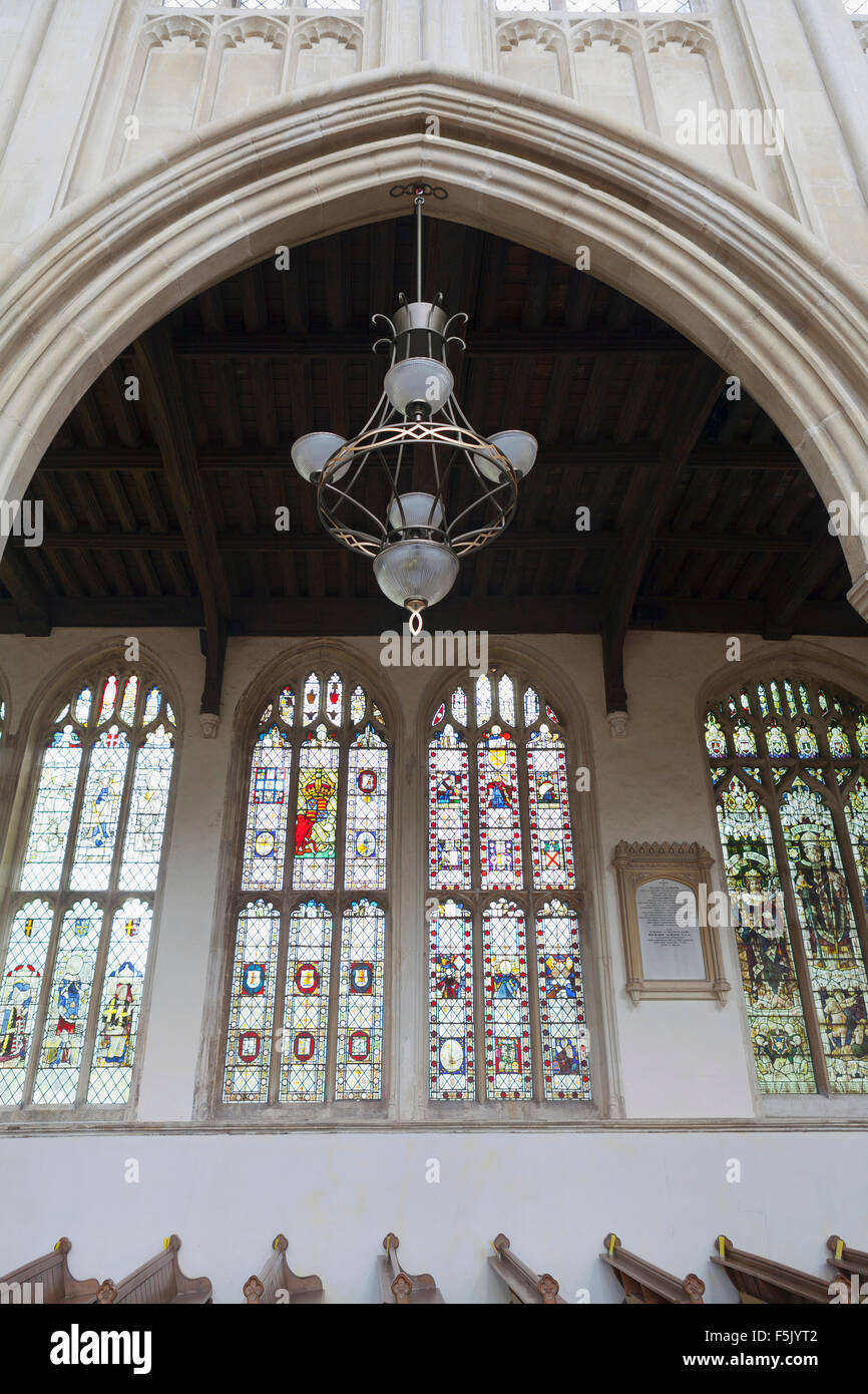 Vitraux de l'église Holy Trinity, Long Melford, Suffolk Banque D'Images