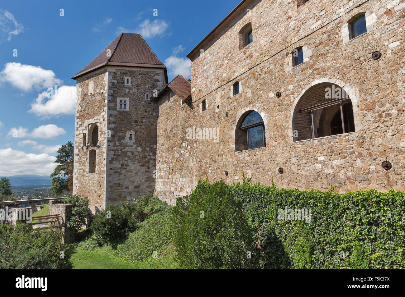 Anciens remparts le château de Ljubljana, Slovénie Banque D'Images