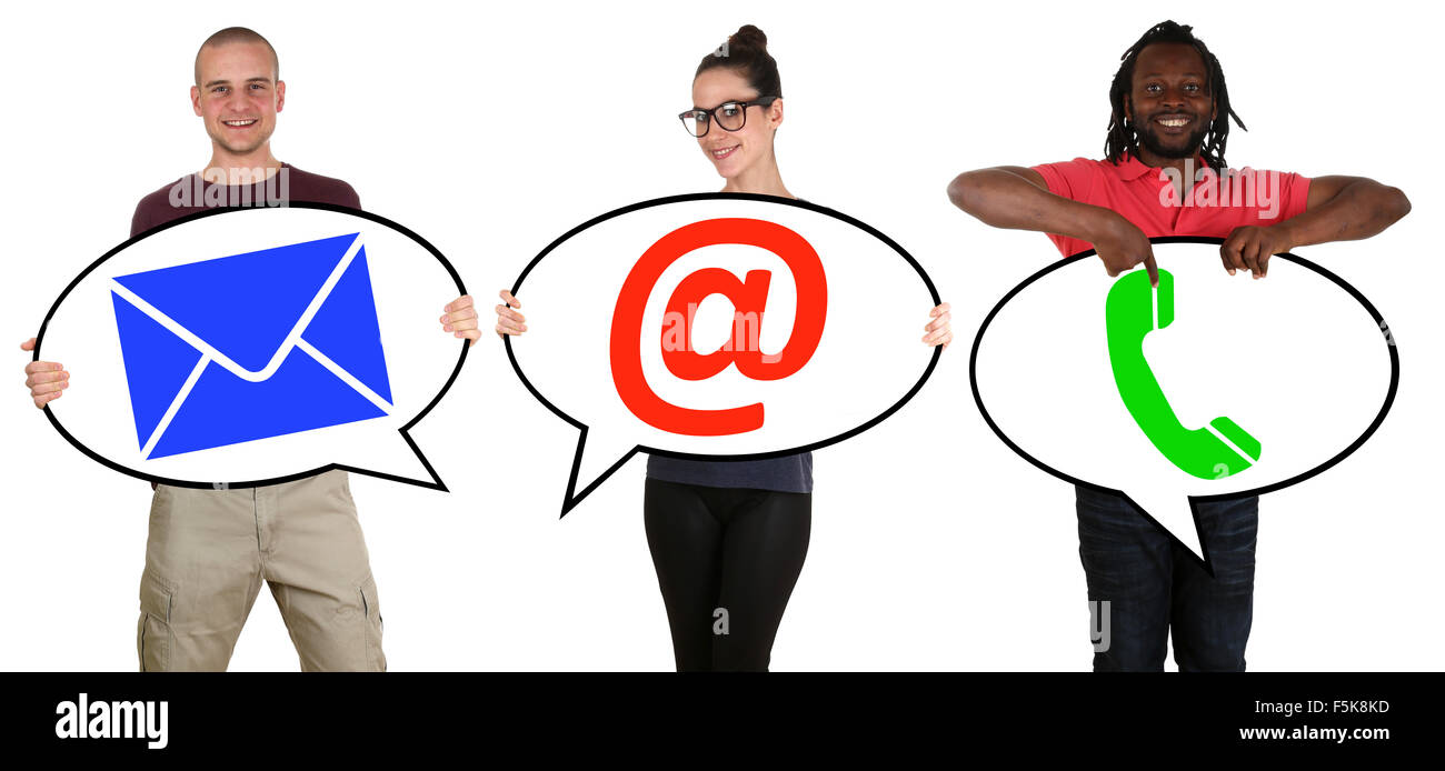Les jeunes communication contact téléphone, courrier ou e-mail isolé en ligne Banque D'Images Les jeunes communication contact téléphone, courrier ou e-mail isolé en ligne Banque D'Images
