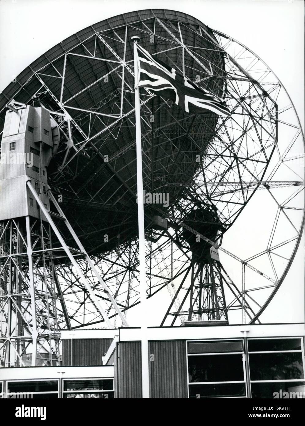 1968 - La marque je télescope radio avec un diamètre de 250ft qui a été en usage depuis 1957, Observatoire Jodrell Bank. C'est le plus grand radiotélescope orientable entièrement dans le monde. © Keystone Photos USA/ZUMAPRESS.com/Alamy Live News Banque D'Images