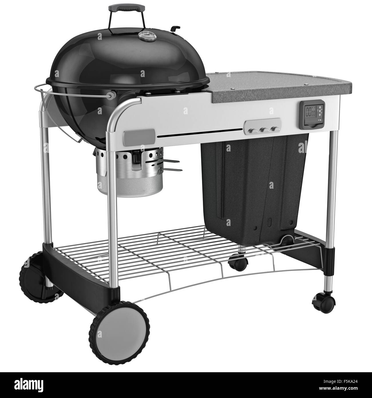 Grill avec système de collecte des cendres Banque D'Images