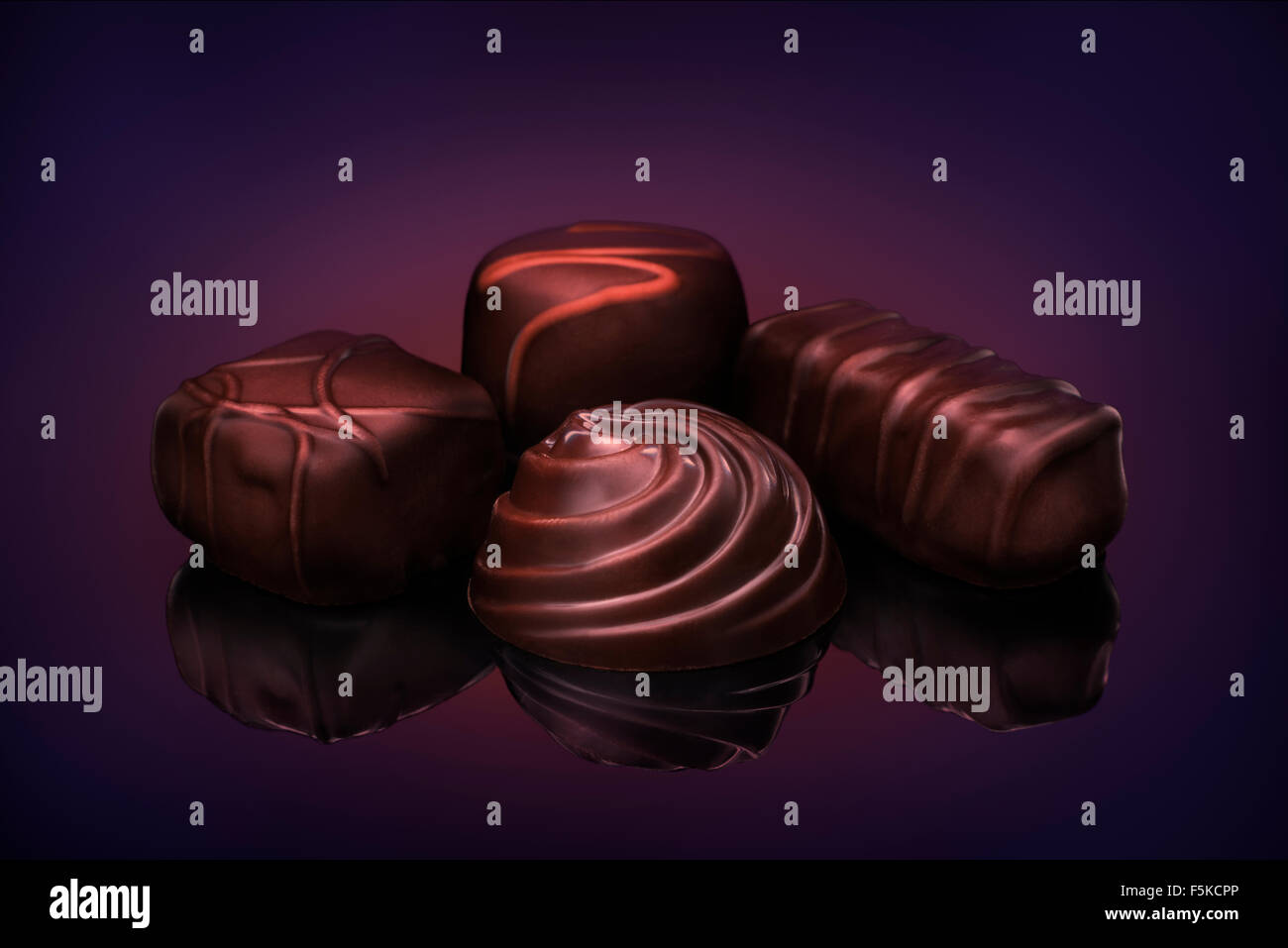 Chocolats sont vus dans un close-up en studio, 2015. (Adrien Veczan) Banque D'Images