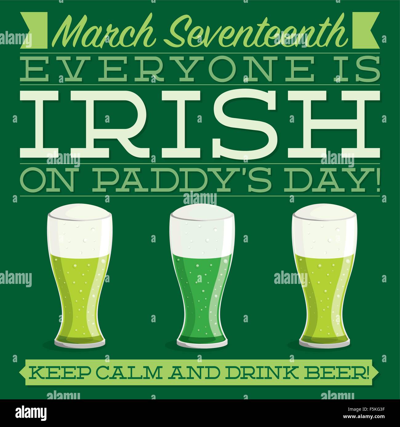 Retro typographiques le jour de la Saint Patrick carte en format vectoriel. Illustration de Vecteur