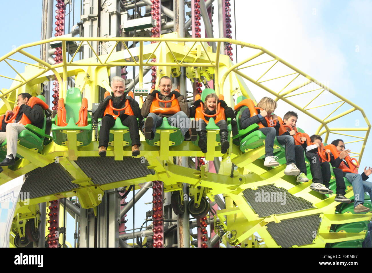 Vertical drop ride à Hyde Park Winter Wonderland, London, UK Banque D'Images