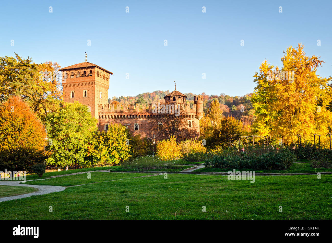 Turin (Torino Parco del Valentino et Borgo Medievale) Banque D'Images