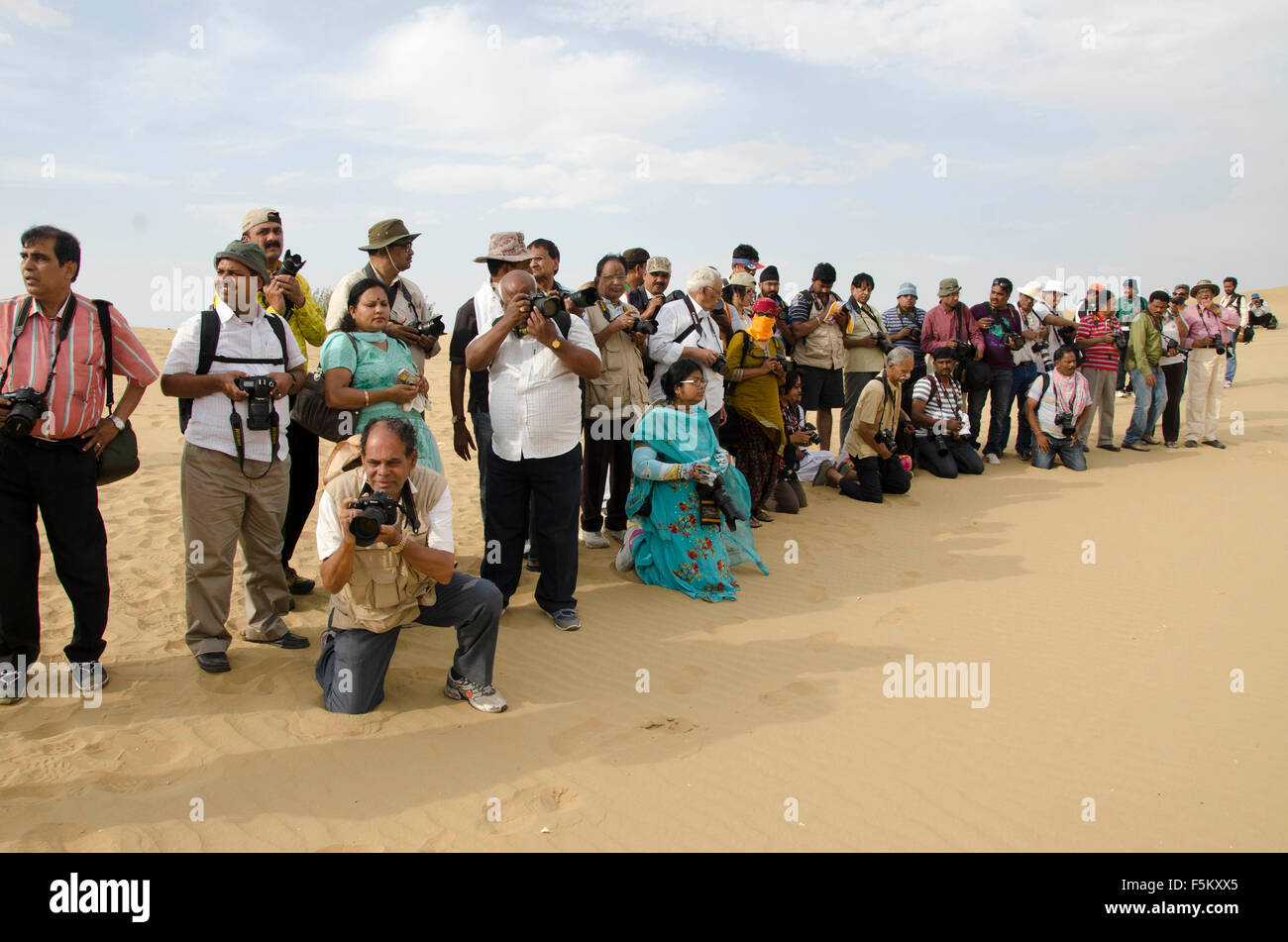 Photographes tir, désert de Thar, Jaisalmer, Rajasthan, Inde, Asie Banque D'Images