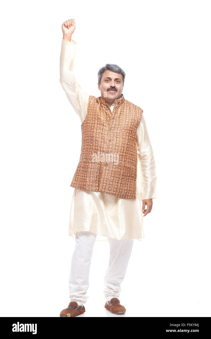 Homme politique homme montrant les mains, Inde, Asie, M.# 790g Banque D'Images