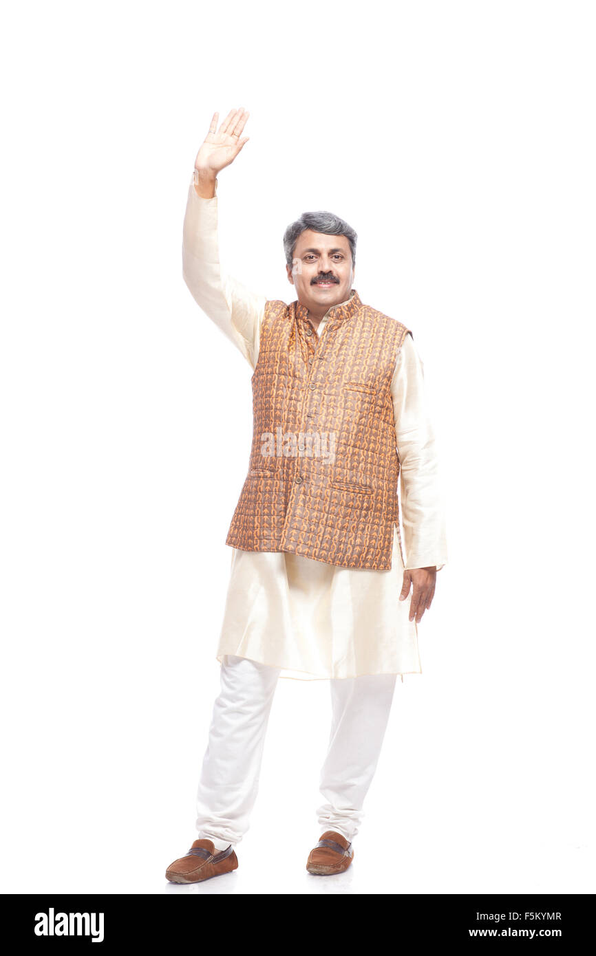 Homme politique homme montrant les mains, Inde, Asie, M.# 790g Banque D'Images