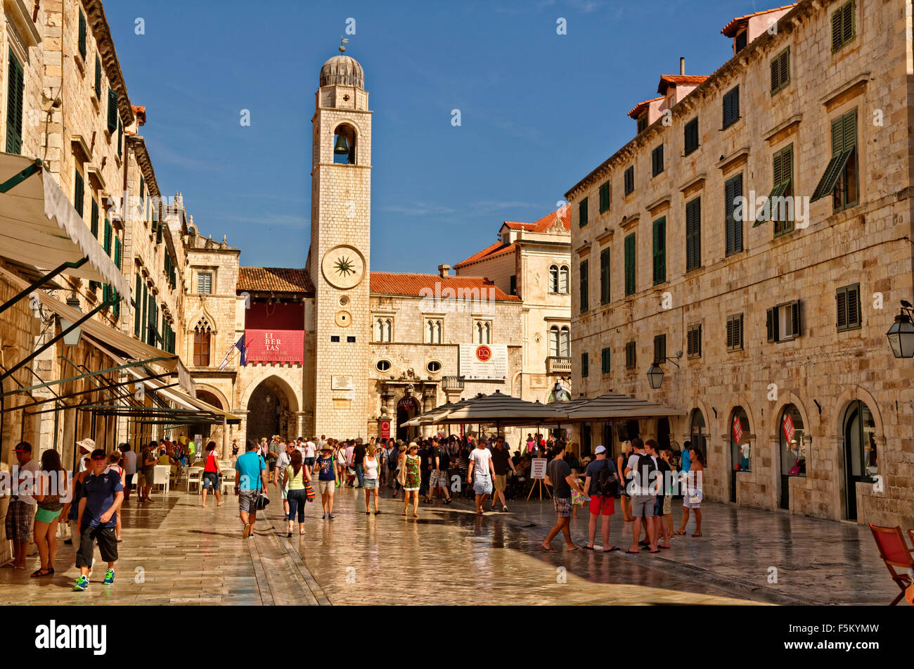 La vieille ville de Dubrovnik sur la côte de Dalamatian de Croatie, Mer Adriatique Banque D'Images
