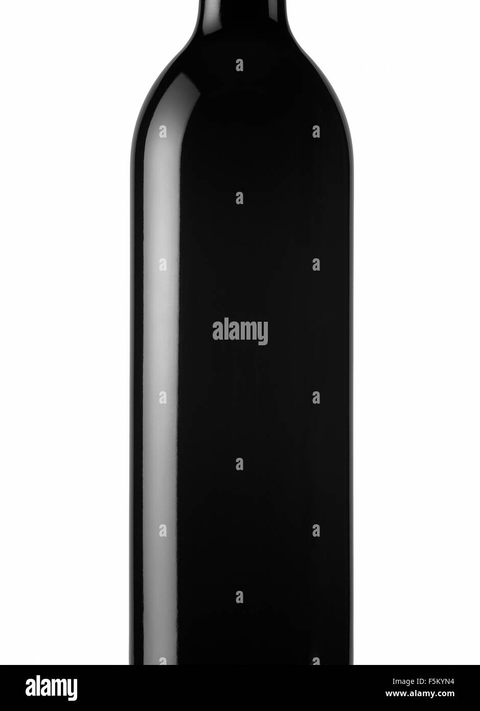 Bouteille de vin rouge détail avec des chemins sur fond blanc Banque D'Images