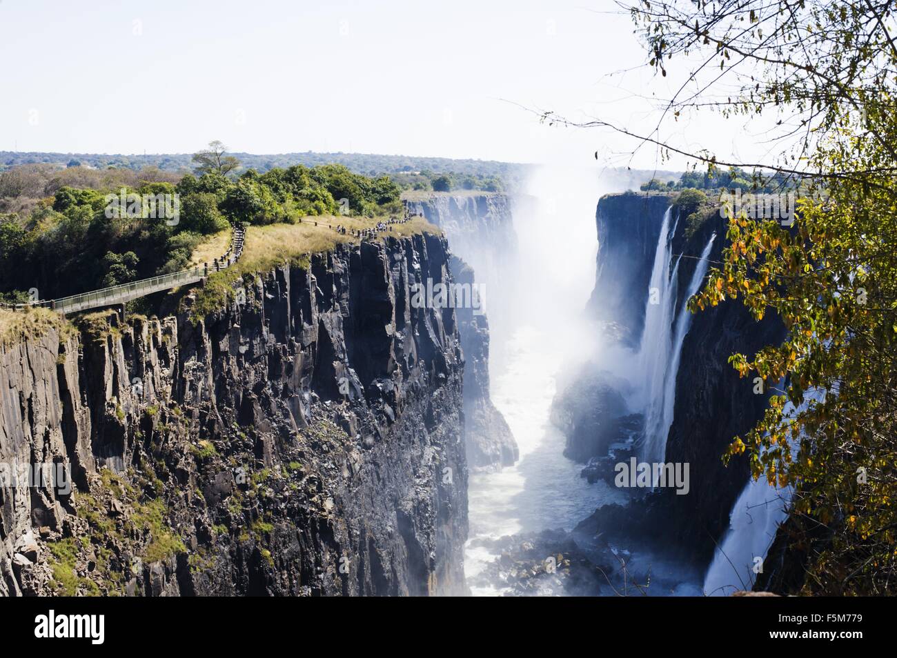 Vue sur les chutes Victoria, la Zambie Banque D'Images