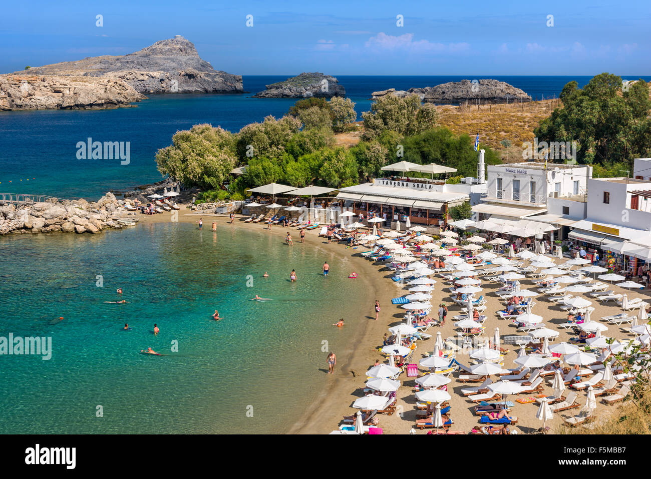 Plage de Lindos Banque D'Images