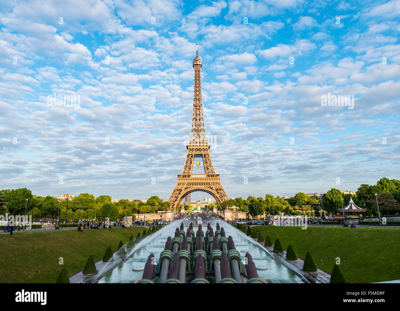 La Tour Eiffel, tour Eiffel et Trocadero, Paris, Ile-de-France, France Banque D'Images