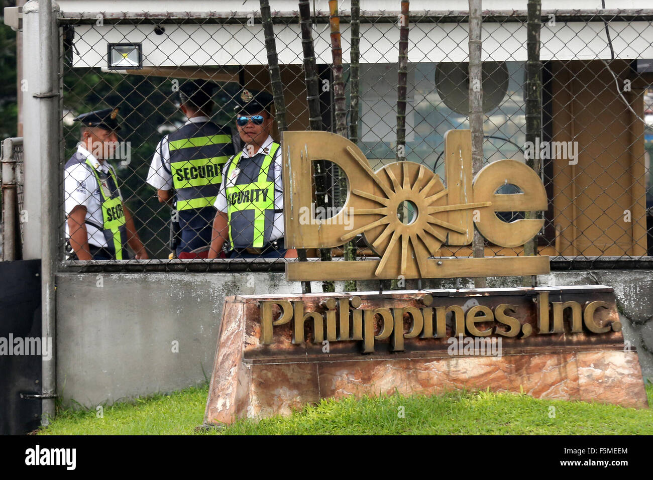 Entrée de l'enceinte de l'usine de traitement de l'Ananas Dole Inc. dans Polomolok, South Cotabato, Mindanao, Philippines Banque D'Images