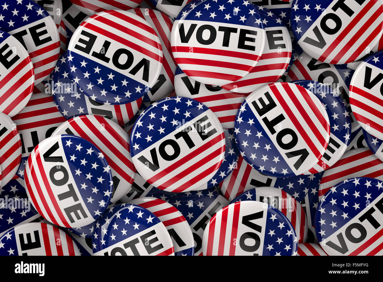 Drapeau américain inspirée des boutons de vote Banque D'Images