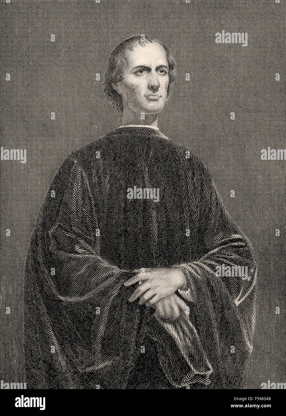 Machiavell ou Niccolò Machiavelli, 1469-1527, dans la tragédie Egmont de Johann Wolfgang von Goethe Banque D'Images