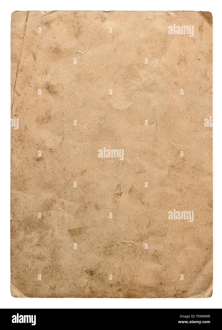 Feuille de papier utilisé isolé sur fond blanc. Grungy texture carton Banque D'Images